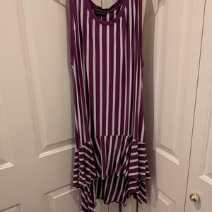 Lane Bryant Purple and White Striped Tunic